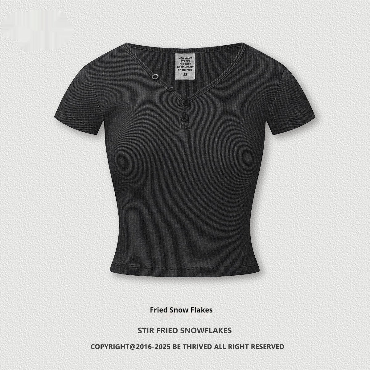 Cendara Vintage Wash V-Neck Tee