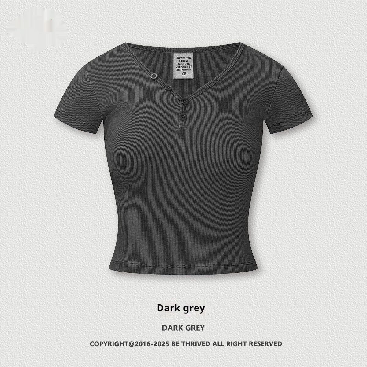 Cendara Vintage Wash V-Neck Tee