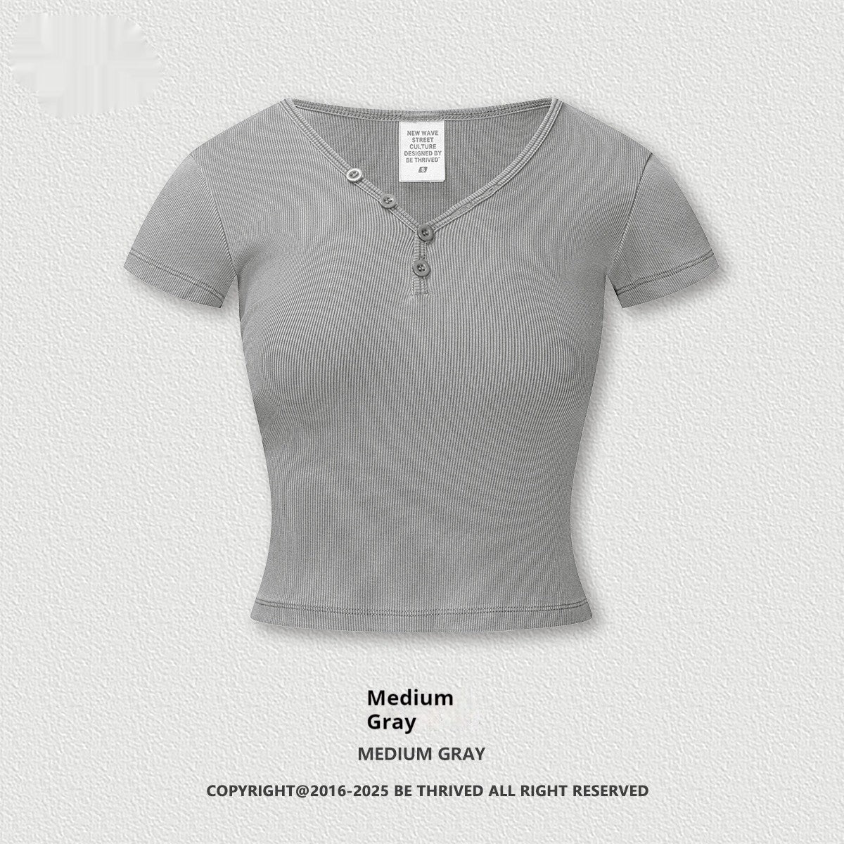 Cendara Vintage Wash V-Neck Tee