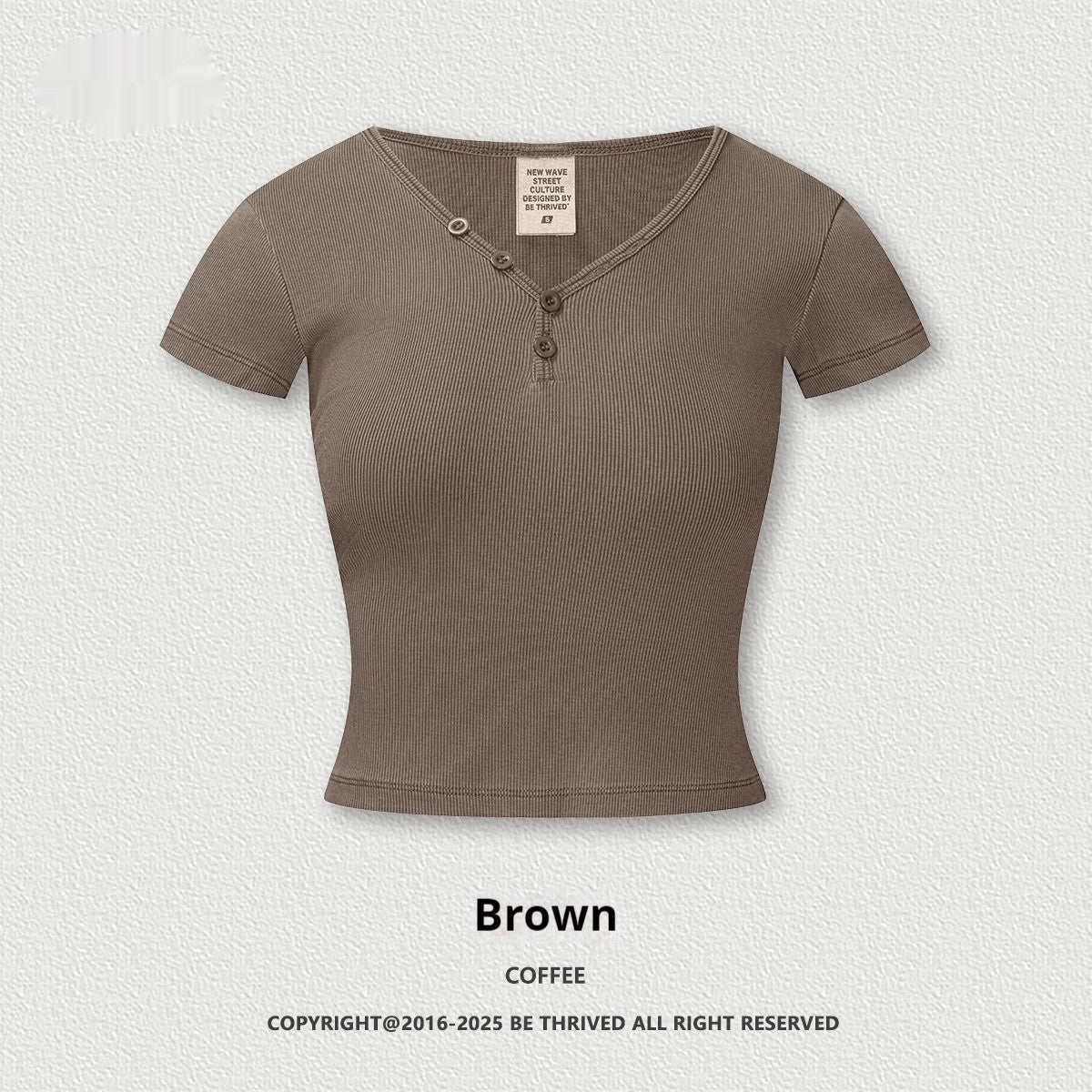 Cendara Vintage Wash V-Neck Tee