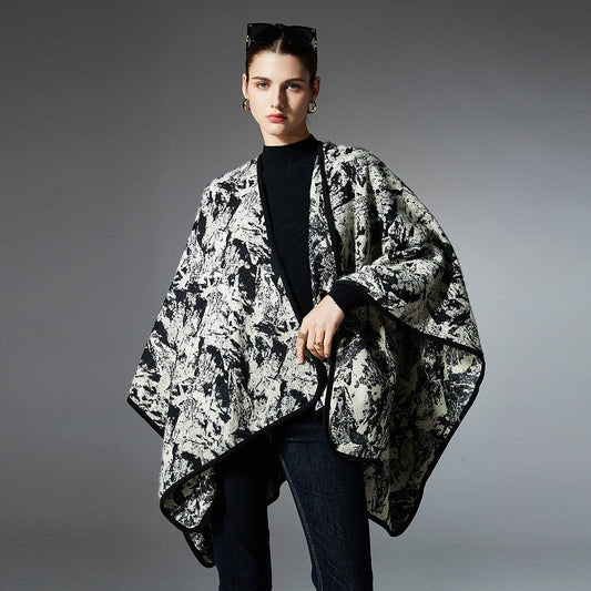 Inkflora Oversized Jacquard Scarf