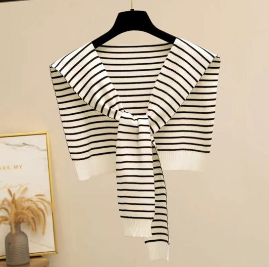 Maiven Striped Knit Shawl