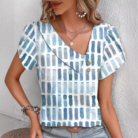 Zephira Diagonal Collar T‑Shirt